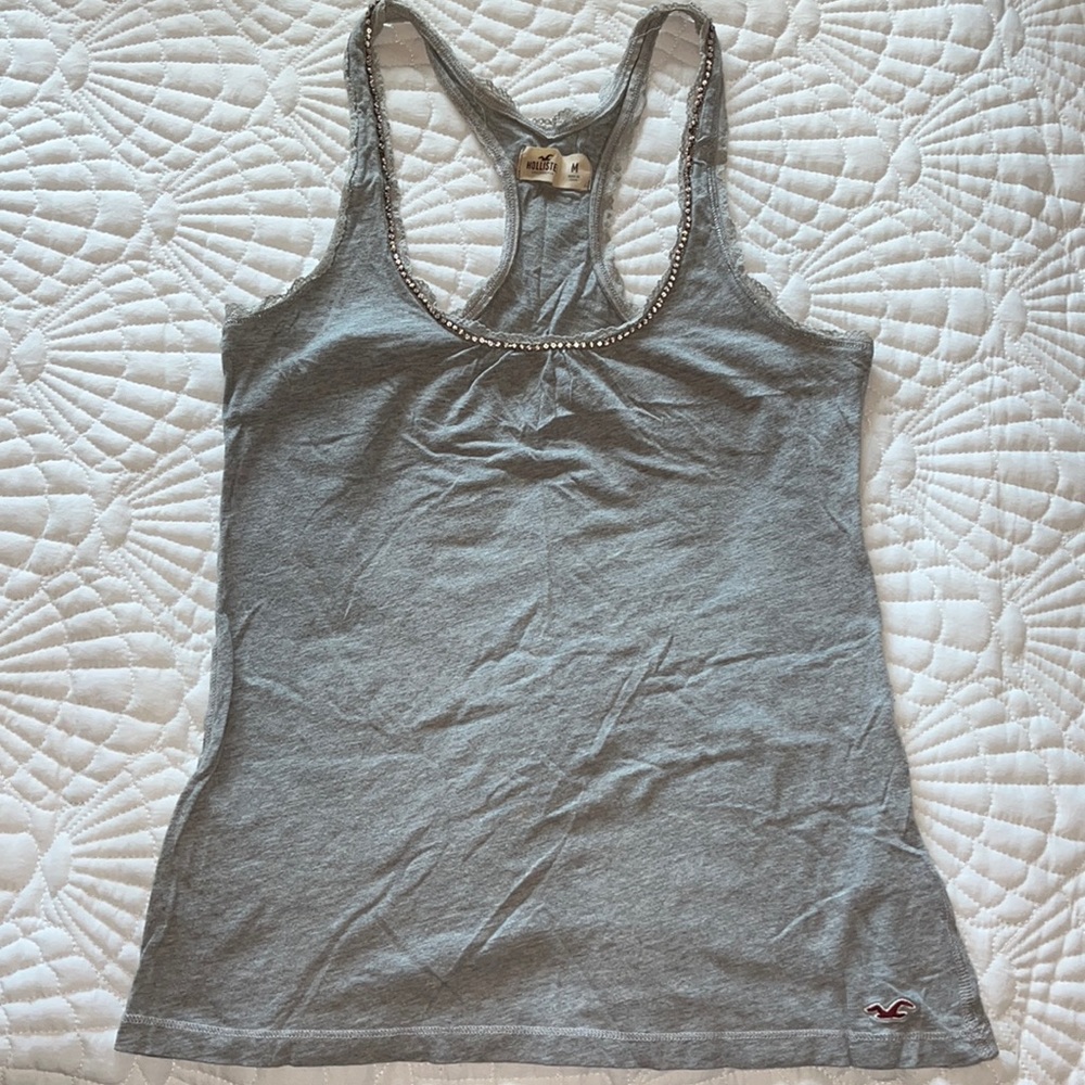 Hollister tank with crystals and lace